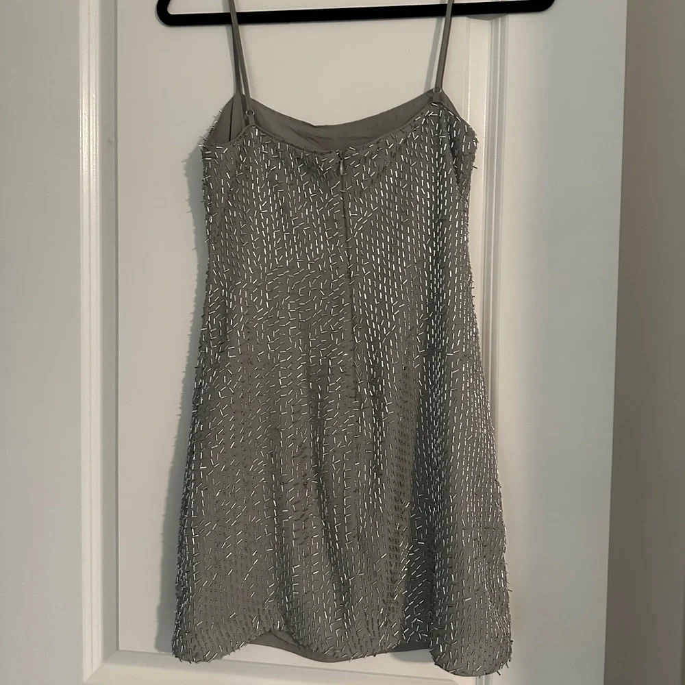 NWT Zara Silver Sequin Dress - Picture 3 of 4